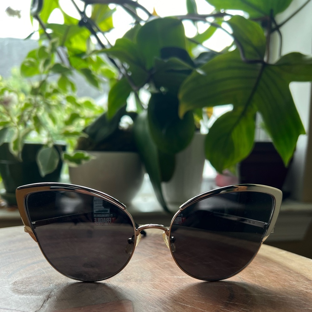 Authentic Ulyana Sergeenko Cat-eye metal sunglasses